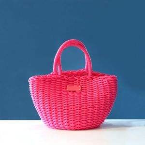 Kate Spade New York pink beach basket tote